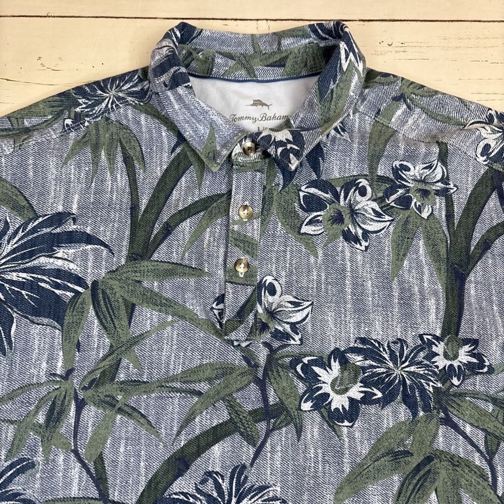 Tommy Bahama Floral Polo Shirt Men Large